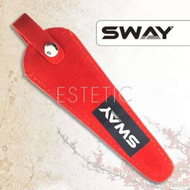 Чохол для перукарських ножиць SWAY на кнопці, червоний замша