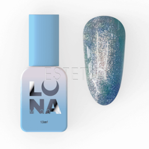Гель-лак LUNA Color №204 золотисто-зелений з блакитним шимер з ефектом втирання хамелеон, 13 мл