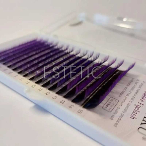 Вії Nagaraku Ombre Pink-Purple рожево-фіолетові C 0,07 MIX 7-15 мм, 16 рядів