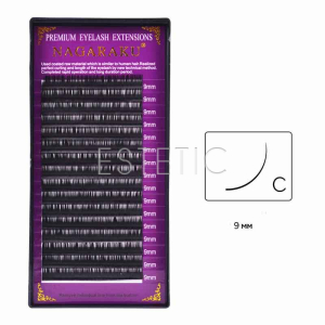 Вії Nagaraku NATURAL вигин С 0,10, 9 мм, 16 рядів чорні