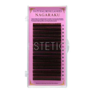 Вії Nagaraku темно-коричневі вигин D 0,07 MIX 7-15мм, 16 рядів