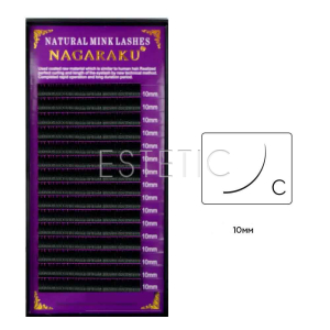 Вії Nagaraku NATURAL вигин С 0,10, 10 мм, 16 рядів чорні