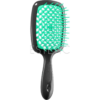 Щетка для волос Janeke Superbrush черная с зеленым