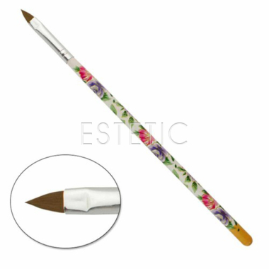 Пензель для нігтів пелюстка Naomi ручка квітковий принт