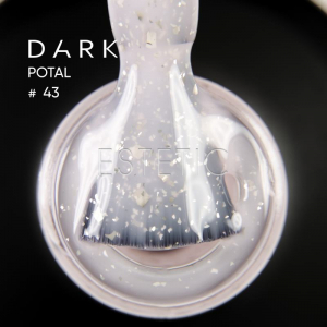 Гель-лак Dark Pro Base Potal 43, 15 мл ніжно рожевий айворі з поталлю білого золота
