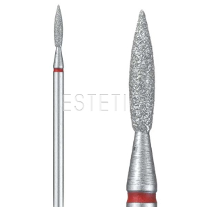 Фреза алмазная Пламя острое красное длинное RED d=2.1мм L=10мм GLprof 243.514.021XL