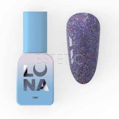 Гель-лак LUNA Color №212 Reflection світловідбиваючий сіро-фіолетовий з різними блискітками, 13 мл