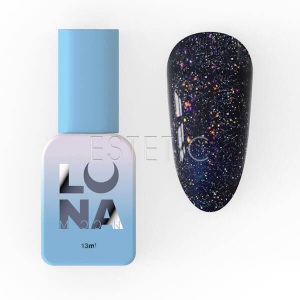 Гель-лак LUNA Color №213 Reflection світловідбиваючий чорно-синій з різними блискітками, 13 мл