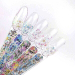 Фото 2 - Гель-лак Edlen Confetti Glitter №05 блакитко-рожеві, золоті голографічні блискітки та пластівці, 5 мл