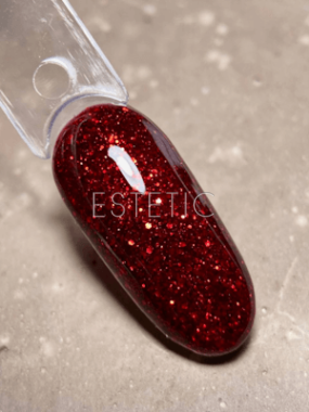 Гель-лак Dark gel polish 111 темно-красный с красным глиттером, 10 мл