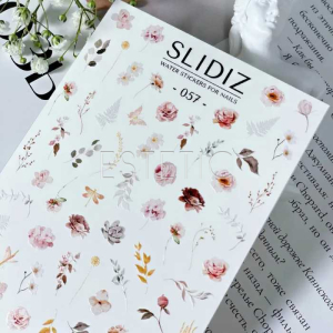 Слайдеры для ногтей SLIDIZ 057 на водной основе, цветы