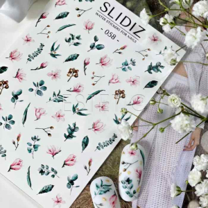 Слайдеры для ногтей SLIDIZ 058 на водной основе, магнолия