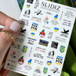 Слайдеры для ногтей SLIDIZ 068 на водной основе, украинский патриотический стиль