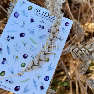 Слайдеры для ногтей SLIDIZ 091 на водной основе, оливки