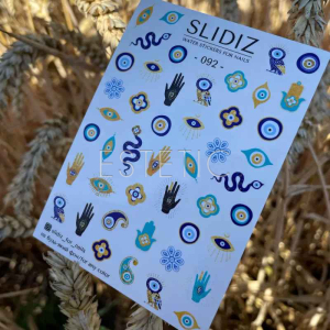 Слайдеры для ногтей SLIDIZ 092 на водной основе, всевидящее око, магия