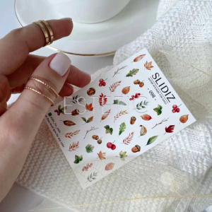 SLIDIZ 098 Слайдеры для ногтей SLIDIZ 098 на водной основе, осень, листья