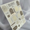 Cлайдери для нігтів SLIDIZ 107 на водній основі фольговані, золото, тваринний принт