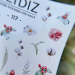 Фото 2 - Слайдеры для ногтей SLIDIZ 117 на водной основе, хлопок, цветы