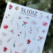 Слайдеры для ногтей SLIDIZ 117 на водной основе, хлопок, цветы