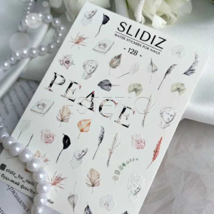 Слайдеры для ногтей SLIDIZ 128 на водной основе, листья, PEACE 