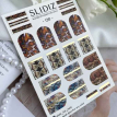 Слайдеры для ногтей SLIDIZ 130 на водной основе фольгированные, золото, змеиный принт