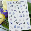 Слайдеры для ногтей SLIDIZ 141 на водной основе, цветы violet