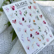 Слайдеры для ногтей SLIDIZ 145 на водной основе фольгированные, цветы, птицы