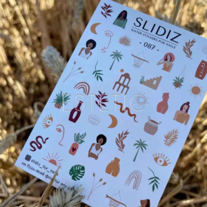 Слайдеры для ногтей SLIDIZ 087 на водной основе, Африка, всевидящий глаз