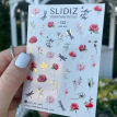 Cлайдери для нігтів SLIDIZ 152 на водній основі фольговані, золото, квіти, бабки