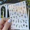 Cлайдери для нігтів SLIDIZ 155 на водній основі фольговані золото, квіти, гілочки