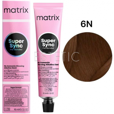 Краска для волос без аммиака MATRIX SoColor Super Sync 6N, 90 мл