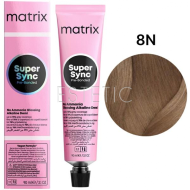 Краска для волос без аммиака MATRIX SoColor Super Sync 8N, 90 мл
