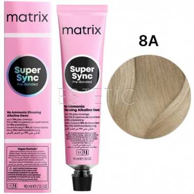 Краска для волос без аммиака MATRIX SoColor Super Sync 8A, 90 мл