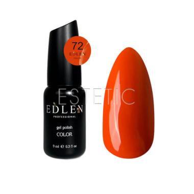 Гель-лак Edlen Color №072 кирпичный оранжевый эмаль, 9 мл
