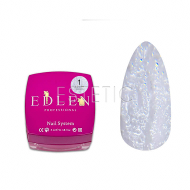 Цукровий гель для нігтів Edlen Sugar gel № 1 білий, 5 мл