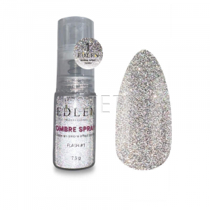 Спрей для нігтів Омбре Edlen Ombre Spray Flash 1 світловідбиваючий срібний, 7,5 г