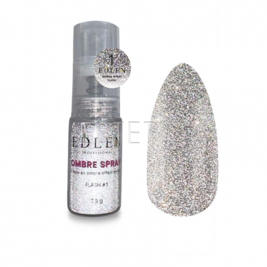 Спрей для ногтей Омбре Edlen Ombre Spray Flash 1 светоотражающий серебряный, 7,5 г