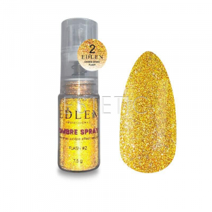 Спрей для нігтів Омбре Edlen Ombre Spray Flash 2 світловідбиваючий золотистий, 7,5 г