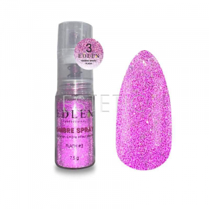 Спрей для нігтів Омбре Edlen Ombre Spray Flash 3 світловідбиваючий рожевий, 7,5 г