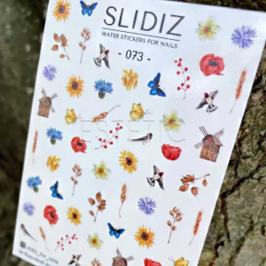 Слайдеры для ногтей SLIDIZ 073 на водной основе, украинский стиль