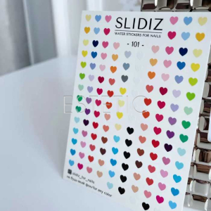 Слайдеры для ногтей SLIDIZ 101 на водной основе, сердечки цветные