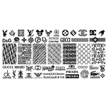 Пластина для стемпінгу RichColor-114 6х12 логотипи, бренди