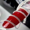 Ланцюжок для дизайну нігтів, декор для манікюру, срібло