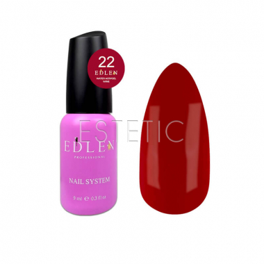 Жидкий гель Edlen Water Acrygel №22 Wine красный насыщенный, 9 мл