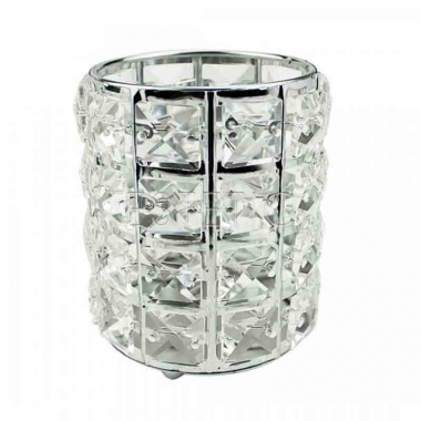 Підставка-склянка з камінням Срібло для манікюрних, косметичних пезликів та інструментів