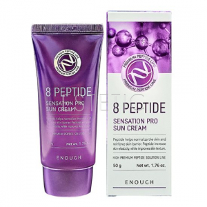 Крем сонцезахисний для обличчя Enough 8 Peptide Sensation Pro Sun Cream SPF50 відновлюючий, 50 мл