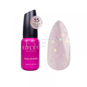Жидкий гель EDLEN Water Acrygel №15 Glitter нежно-розовый с глитером, 9 мл