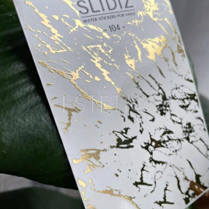 Слайдеры для ногтей SLIDIZ 104 на водной основе фольгированные, мрамор принт, текстура