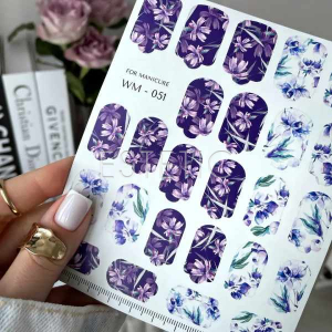 Плівки для манікюру SLIDIZ WM-051 квітковий принт