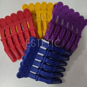 Зажим-крокодил Toni&Guy для волосся пластик кольоровий,6 шт в уп,за 1 шт